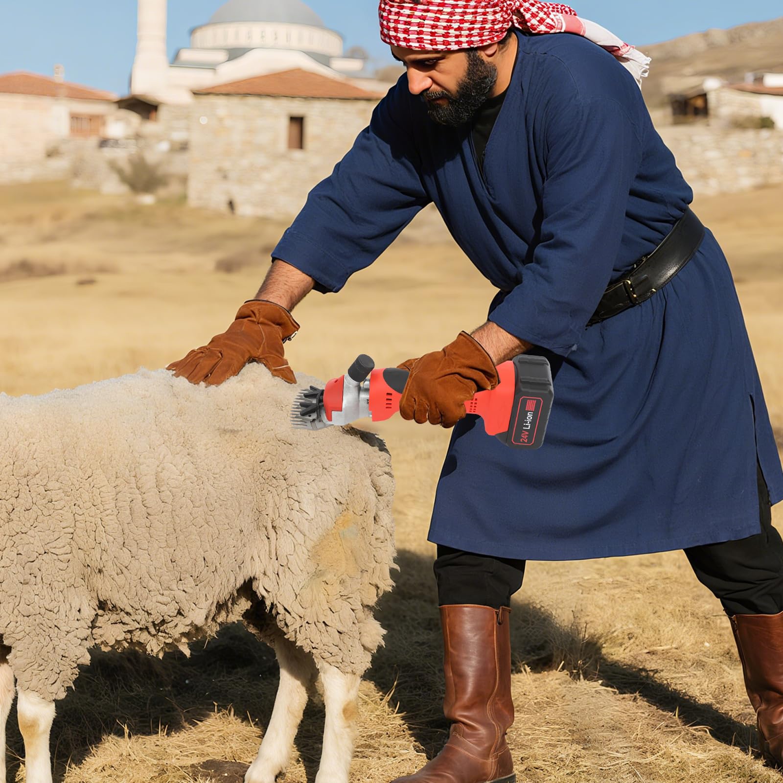 Schafschurschere, Schafschere Schermaschine Haarschneider Tierpflege Batterie Ladegerät Koffer 24 V für Schaf Farm Haushalt Kabellos