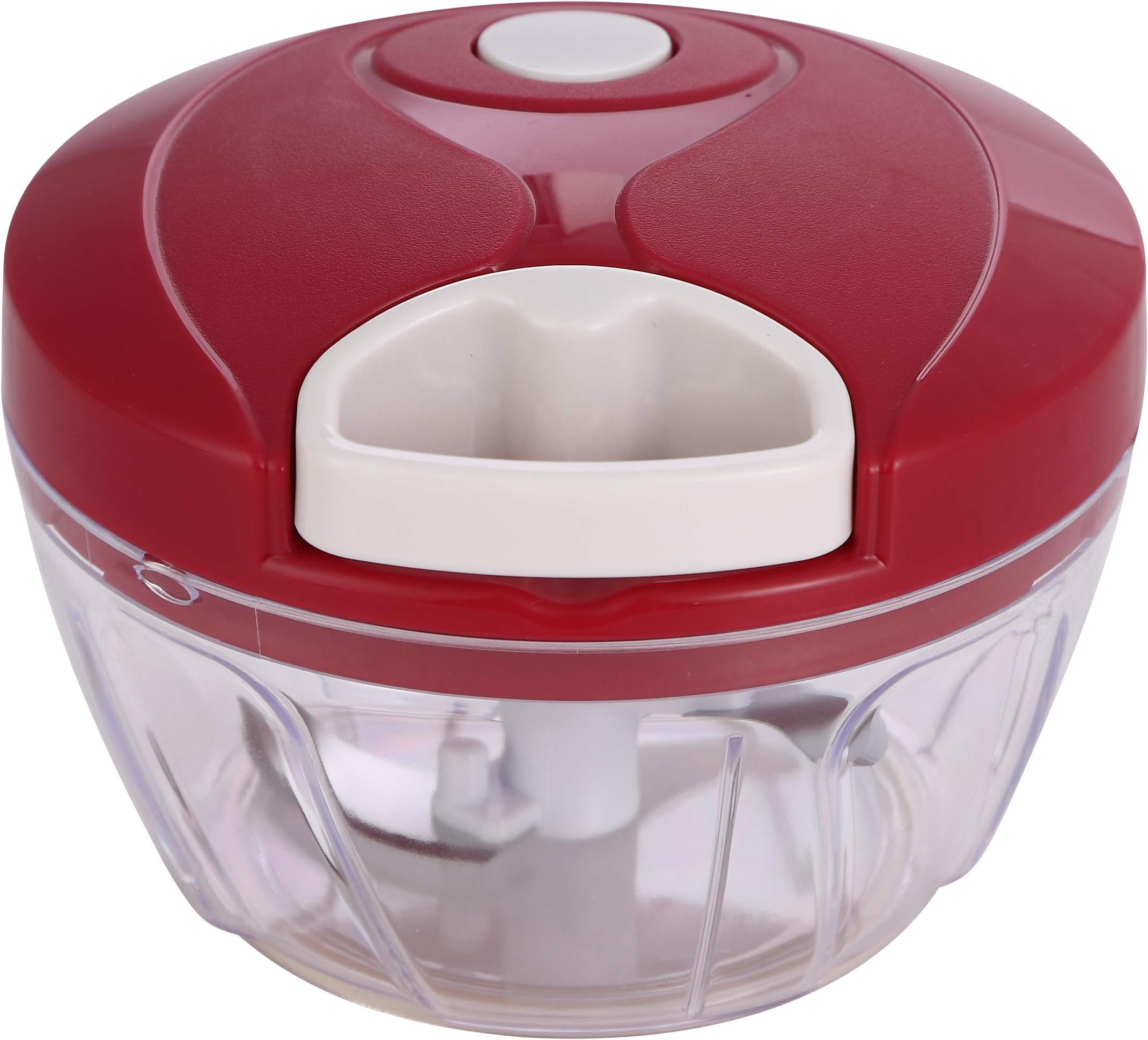 BERGNER Mini Chopper 400ml Large Vegetable Chopper with 3 Blades (Red), 49 Ounce (RB-4182, Plastic)