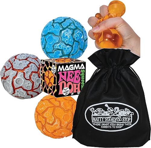 Schylling Magma Nee DohGroovy Glob Pelotas antiestrés esponjosas apretadas elásticas y para la ansiedad paquete completo con bolsa de almacenamiento