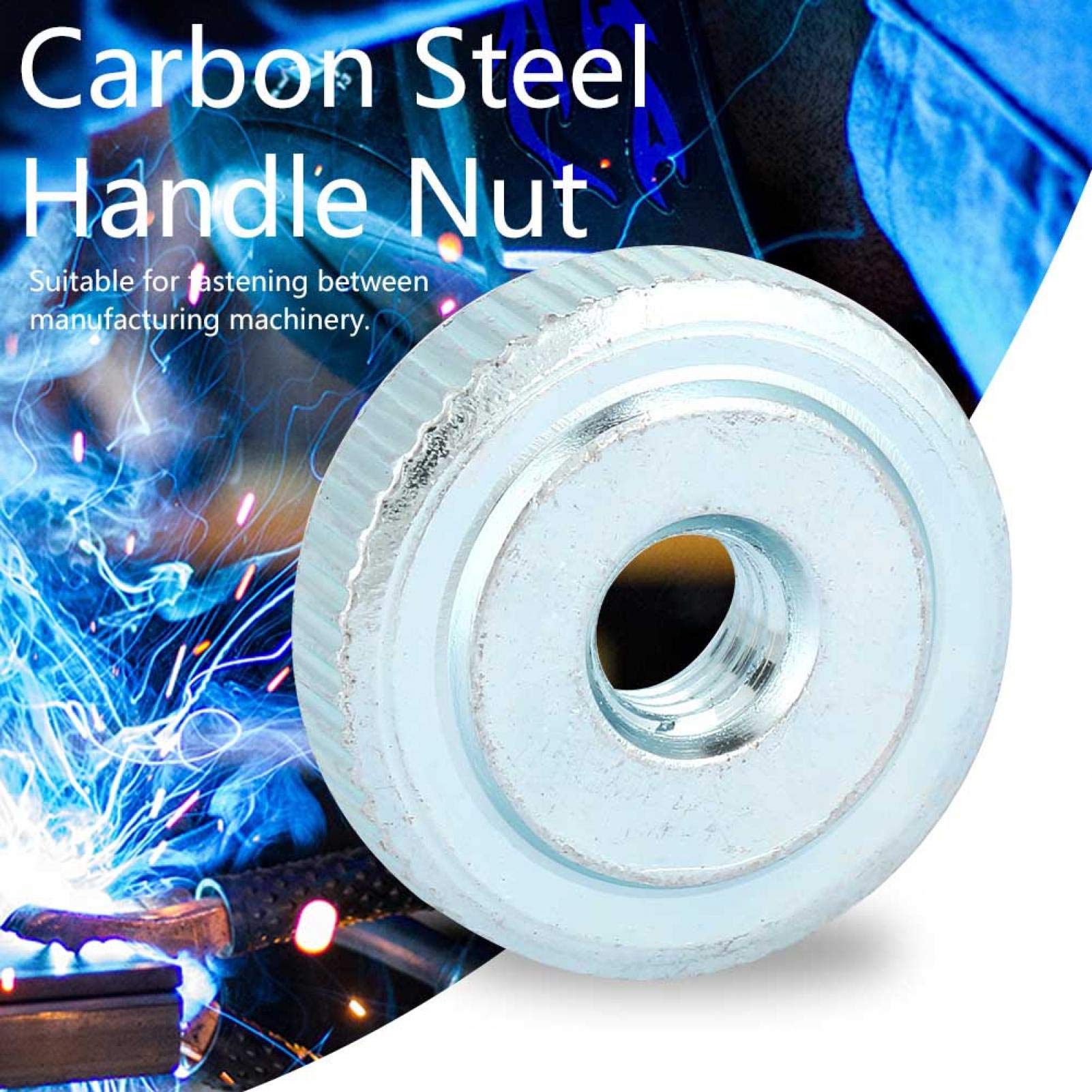 Dadi per impugnatura da 10 pezzi GB807 Dado zigrinato zigrinato Dado zigrinato in acciaio al carbonio zincato(M6（10pcs）)