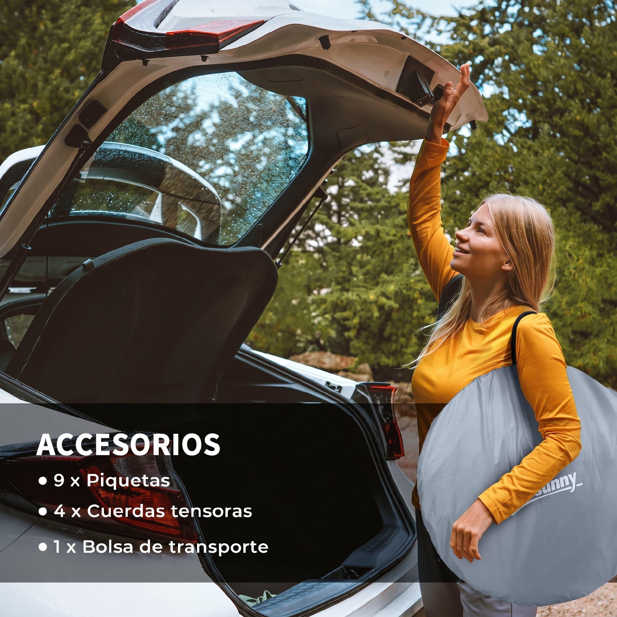 Outsunny Tienda de Campaña Pop-Up para 2-3 Personas Tienda de Camping Plegable Portátil Impermeable con Ventana Puerta y Bolsa de Transporte para Pescar Senderismo 245x148x105 cm Gris