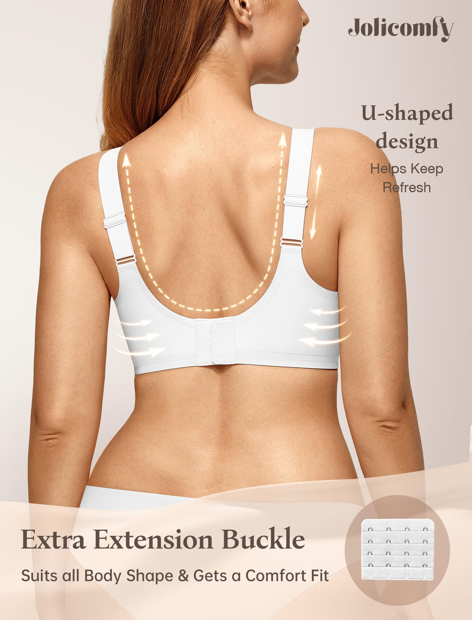 JoliComfy Reggiseno Senza Ferretto Reggiseni Donna Push Up Senza Cuciture Comodo Morbido Bonus Allunga Reggiseno