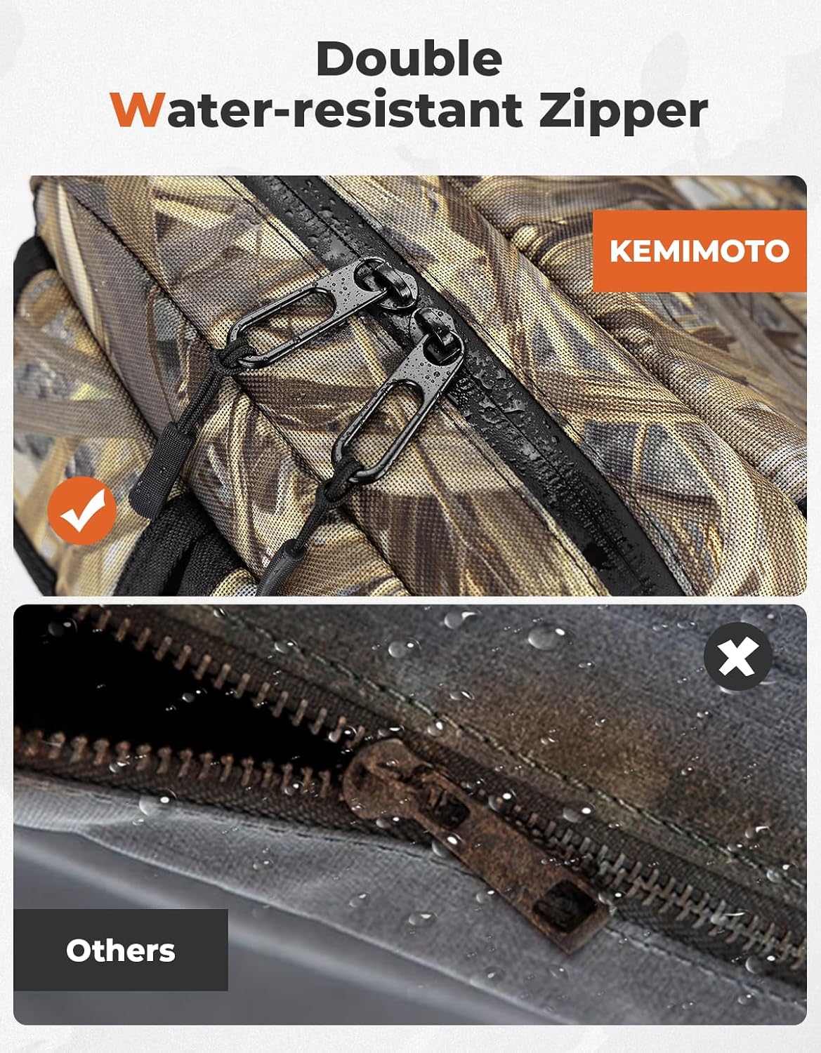 KEMIMOTO ATV Tank Bag Water-resistant Cooler All Terrain Vehicles Accessories Motorcycle Saddle Bag Compatible with Most ATVs and Snowmobiles Bicycles Quad Vehicles