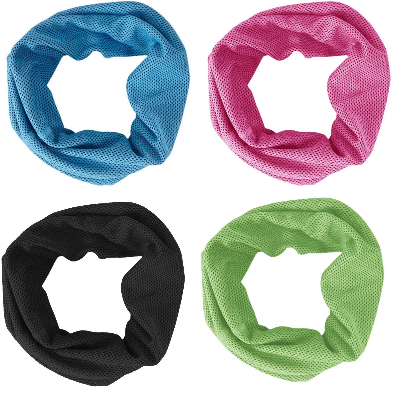 4 Pack Microfiber Cooling Wristband, Athletic Exercise Breathable Wrist Sweatband, Quick Dry Heat Remove Cool Wrist Towel for Yoga Tenis Gym Fitness Runnig Hiking Camping Indoor Outdoor Sports