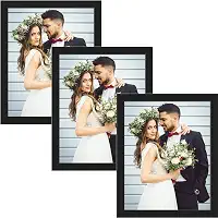 Porta Retrato 15x21 Preto | Kit 3 unidades | Móvel ou Parede | Moldura Decorativa Minimalista | Dupla Face Inclusa | Moderno e Elegante