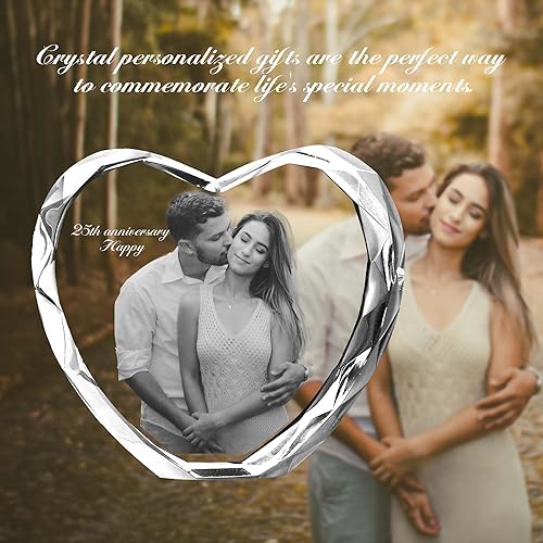 Miniatura 6 de Marcos de fotos de cristal, regalos de cumpleaños para mujeres, hombres, mamá, papá, regalos conmemorativos de boda personalizados para parejas,