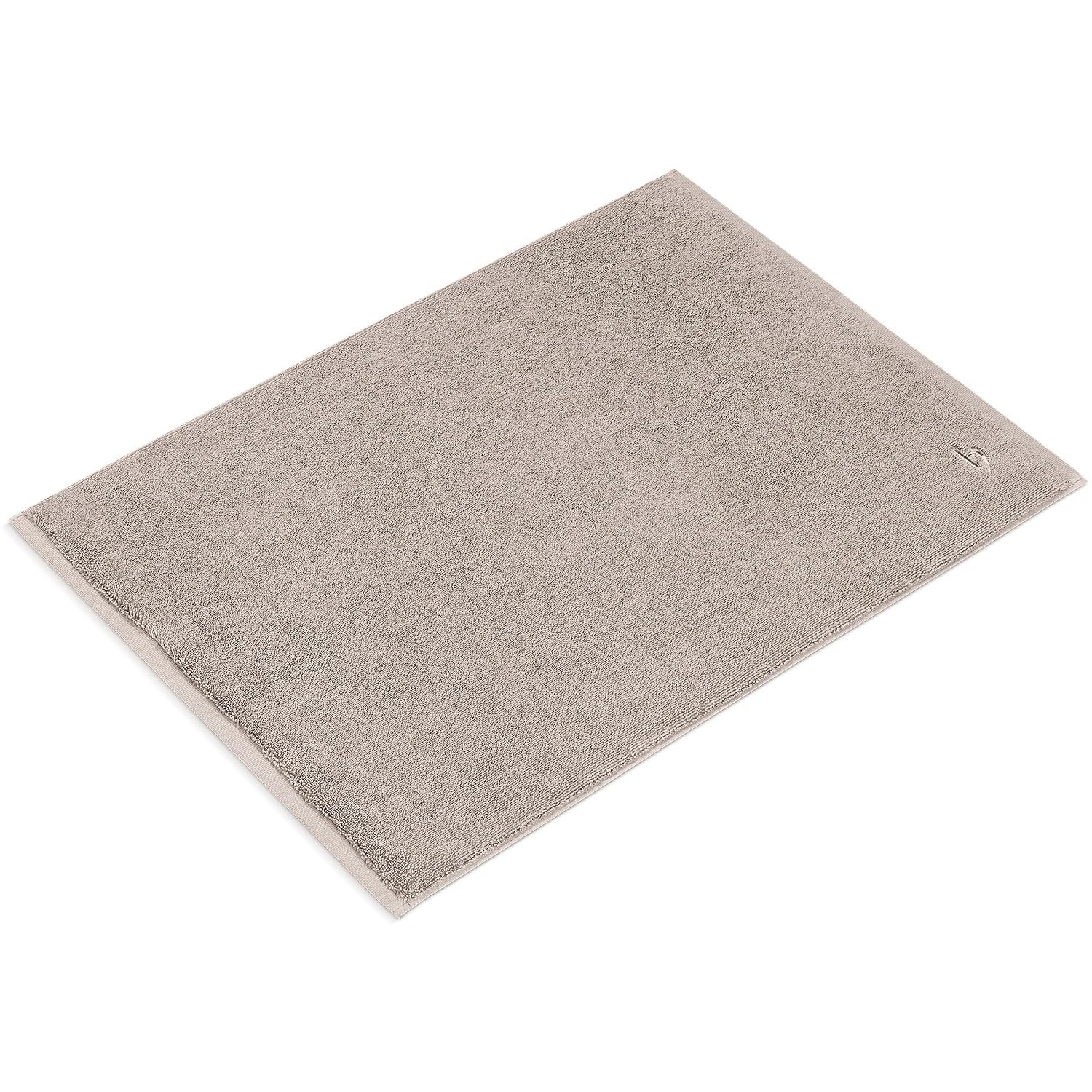 Herzbach Home Badtextilien Bundle Pura Sandgrau 6er Handtuch-Set Badvorleger 60x90 cm 100% Baumwolle