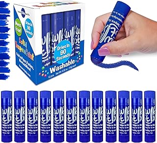 Kwik Stix Solid Tempera Paint Sticks – 12 Pack of Blue – Same Color Washable, Quick Dry (90 Seconds), ASTM Certified, Non-Toxic, Allergen-Free Kids & Toddler Art Supplies for Home, School & Crafts