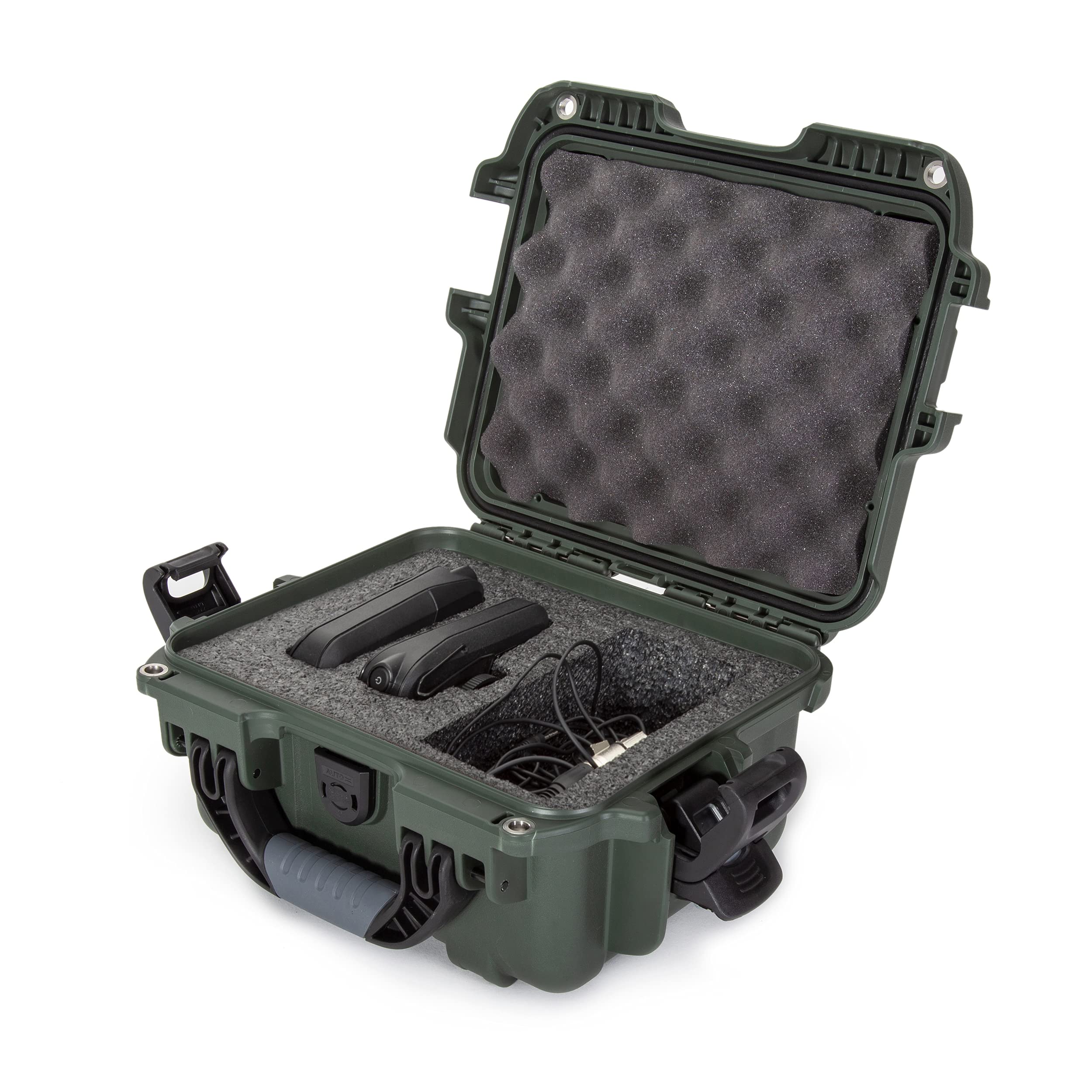 Nanuk 905 wasserdichter Hartschalenkoffer mit Schaumstoffeinlage für RodeLink Wireless Kit – Olivgrün