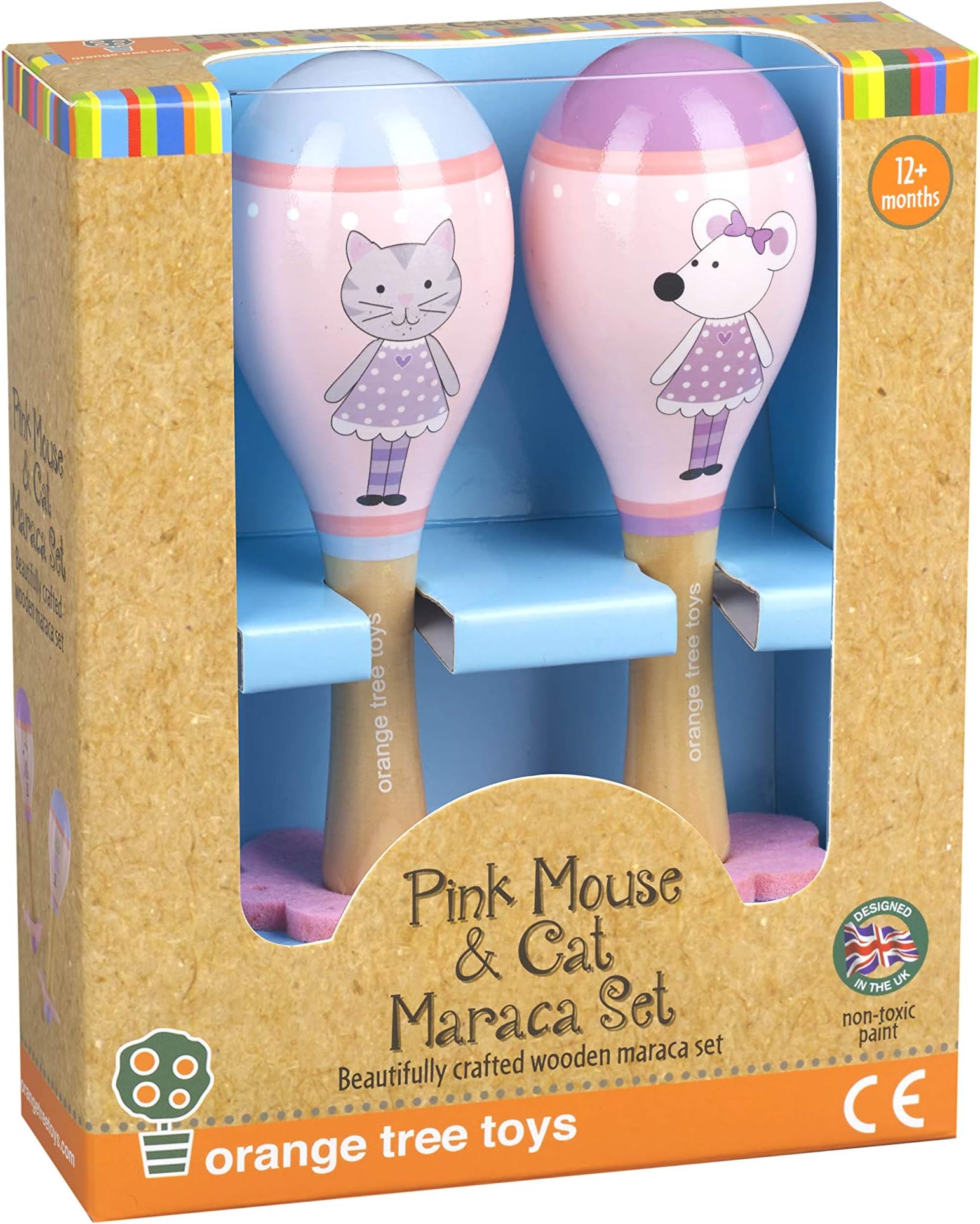 Orange Tree Toys - Cat & Mouse Wooden Maracas