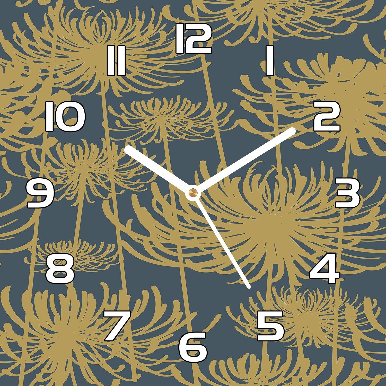Horloge en verre moderne 30x30 cm Coloray pendule murale vintage fleurs salon