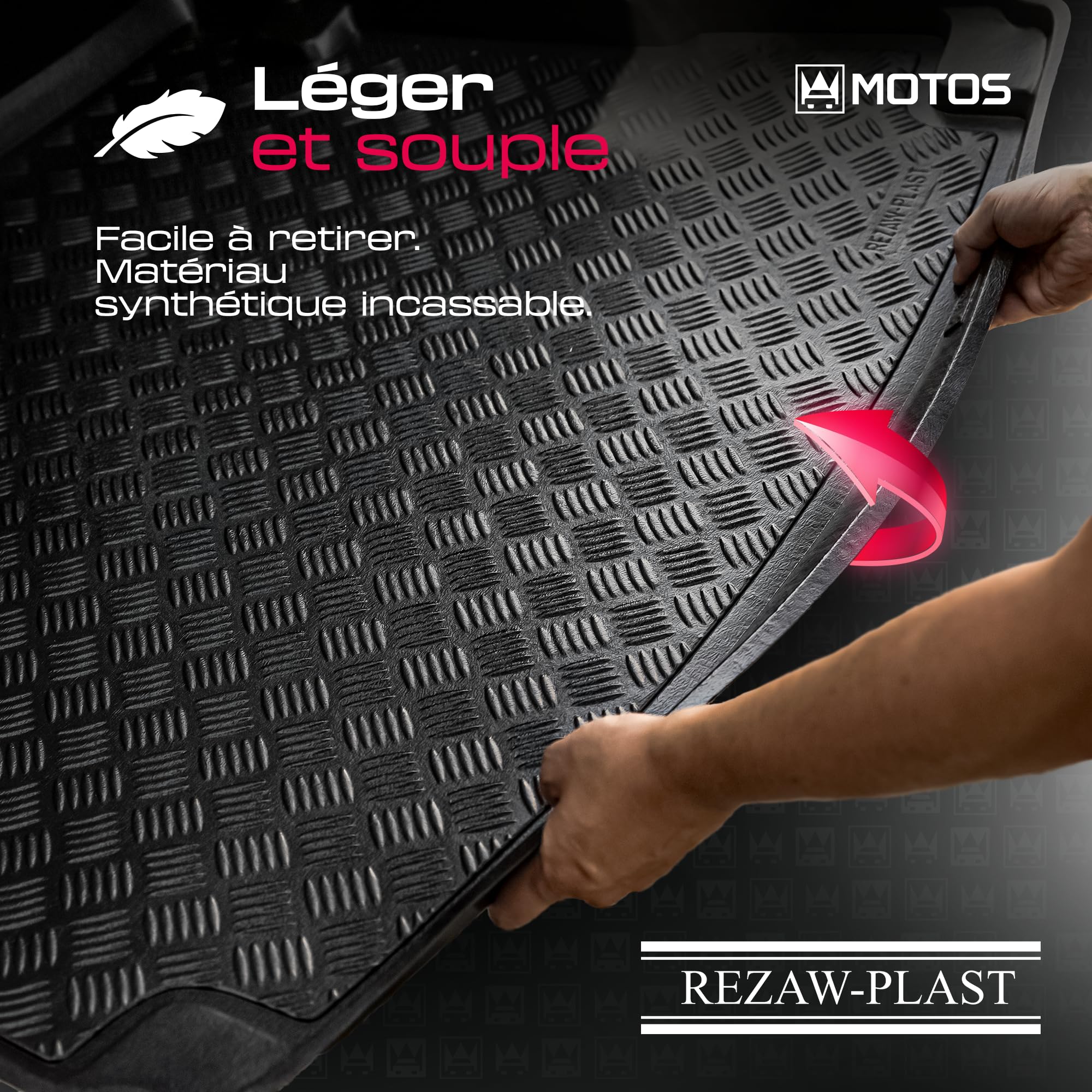 MOTOS Tapis de coffre en PE pour Peugeot 206 1998-2012 Rendez votre voyage plus confortable grâce à ce tapis de voiture durable - Tapis de coffre de voiture tout temps, protection contre les salissure