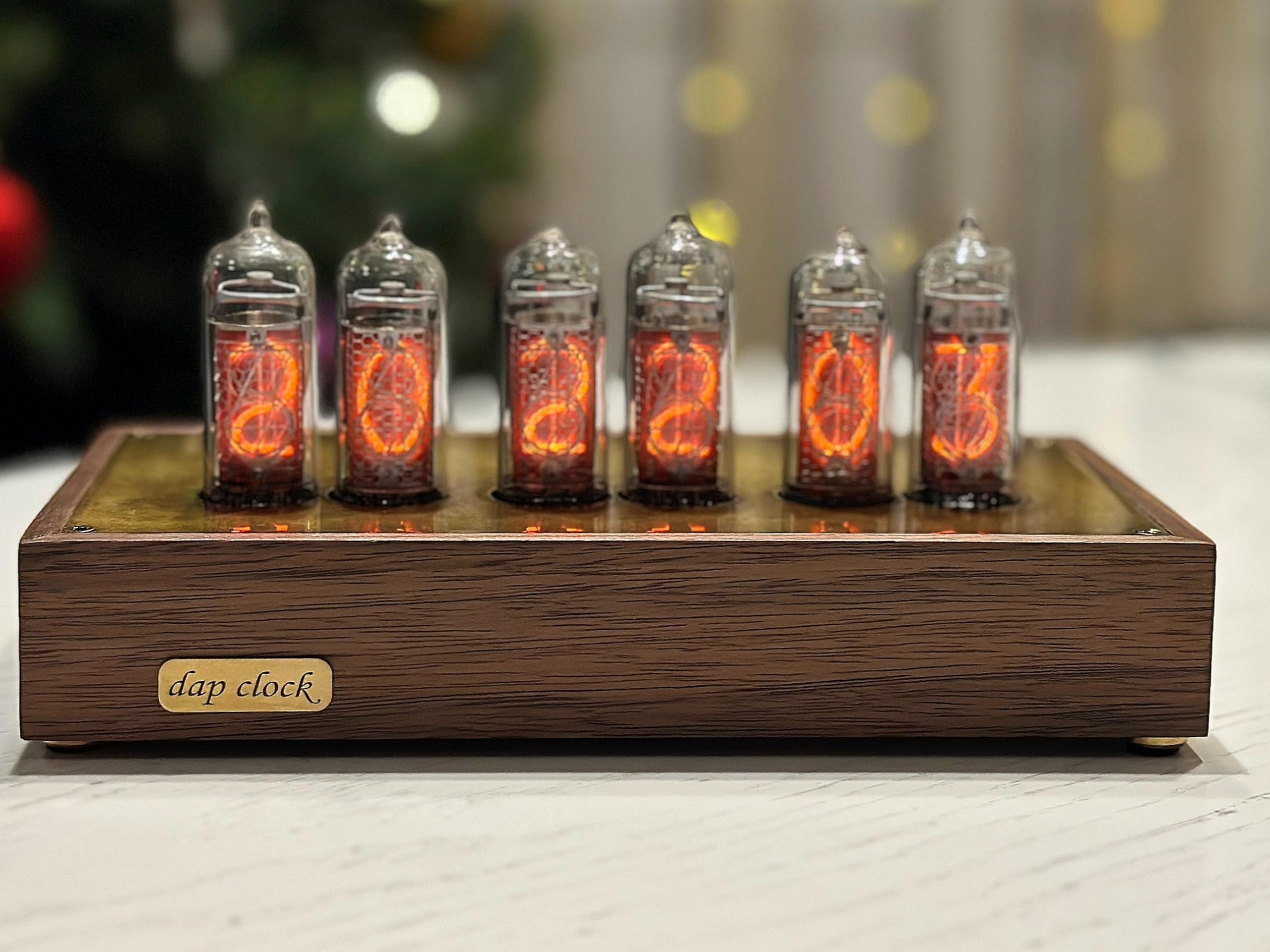 50s Wood＆Brass clock Amazon.com: Nixie Tube Clock IN-14 Wood and Brass case Blue