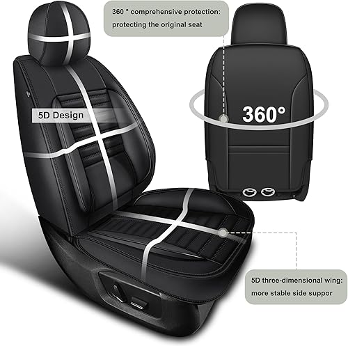 Miniatura 7 de RAWAKORW Juego completo de fundas de asiento de automóvil para Toyota 4Runner 2004-2023, 2024 2025, juego completo de fundas de asiento de cuero con