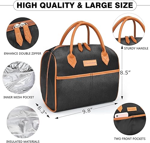 Miniatura 4 de Tirrinia Lonchera para mujer, lonchera aislada para hombre, para adultos, bolsa aislada, para mujer, congelable, bonita bolsa de almuerzo para