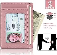 Vista 203 de Travelambo Billetera delgada con bolsillo delantero y clip para el dinero con bloqueo de identificación por radiofrecuencia, talla única