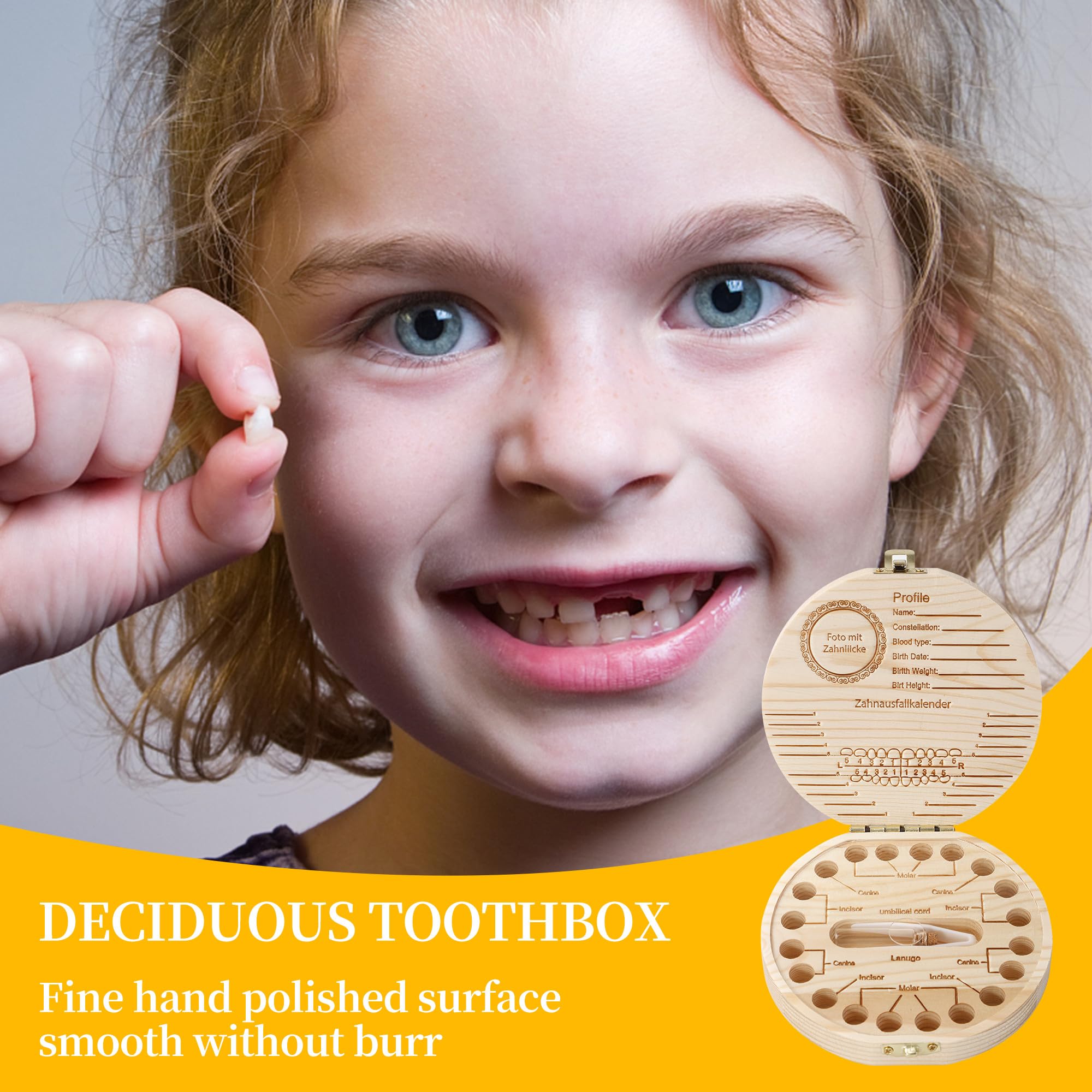 Boîte à Dents De Lait En Bois Pour Filles Et Garçons - Coffret Souvenirs Avec Pince à Épiler, Bâton Et Bouteille En Verre - Cadeau Baptême Idéal