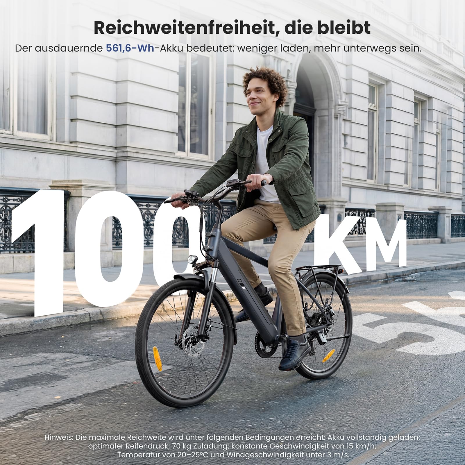 Touroll J1 ST/J2 26'' E Bike, Elektrofahrrad Trekkingrad E-Bike Herren Damen mit 561.6Wh Akku,100km Reichweite, 250W, E-Fahrrad mit 7-Gang-Getriebe, Pedelec Citybike EBike für Erwachsene