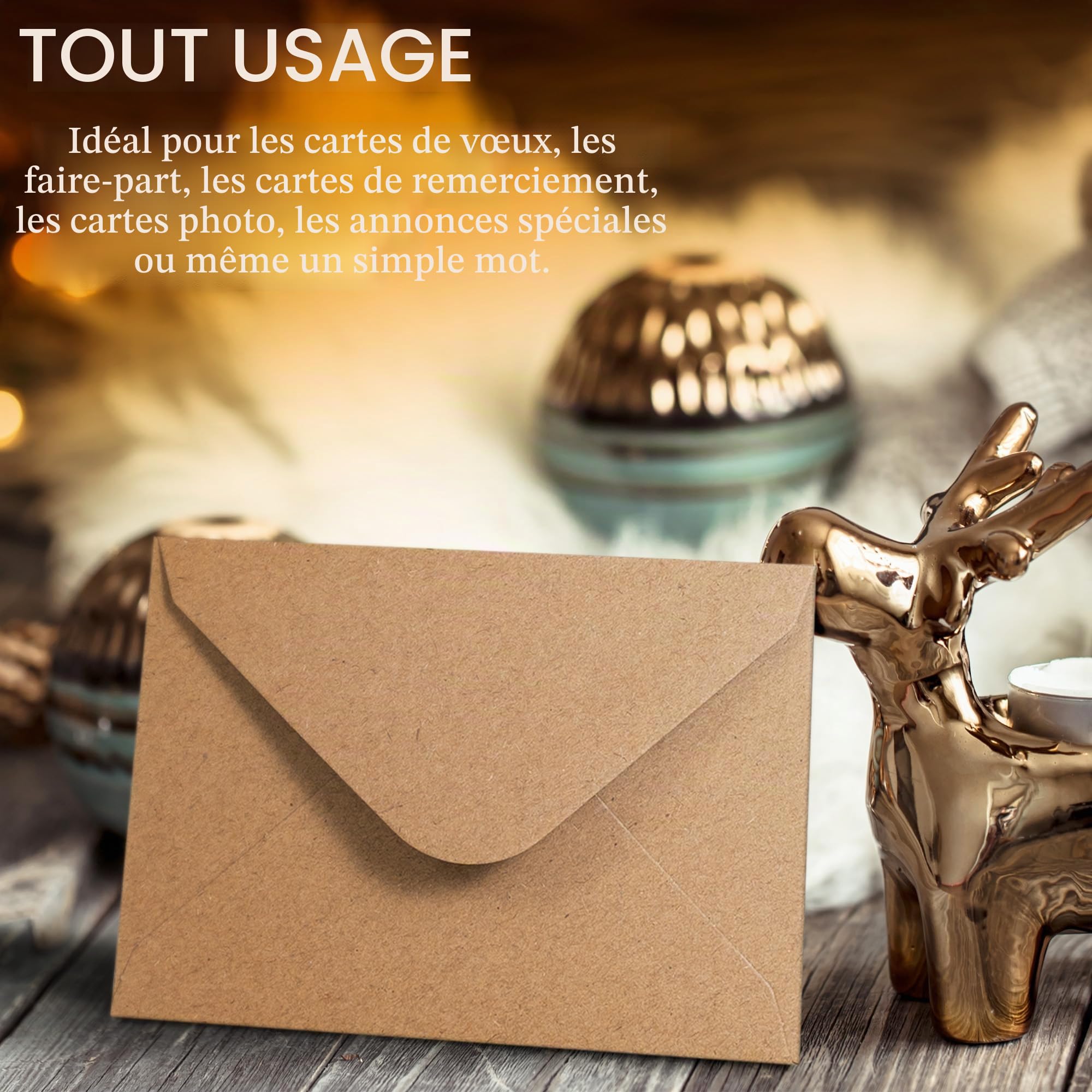MATICAN Lot de 100 mini enveloppes kraft marron - 10,2 x 7 cm - Idéales pour les cartes cadeaux, mariages, affaires, anniversaires