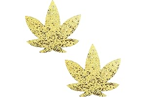 Gold Nipple Pasties: Weed Leaf Nipztix