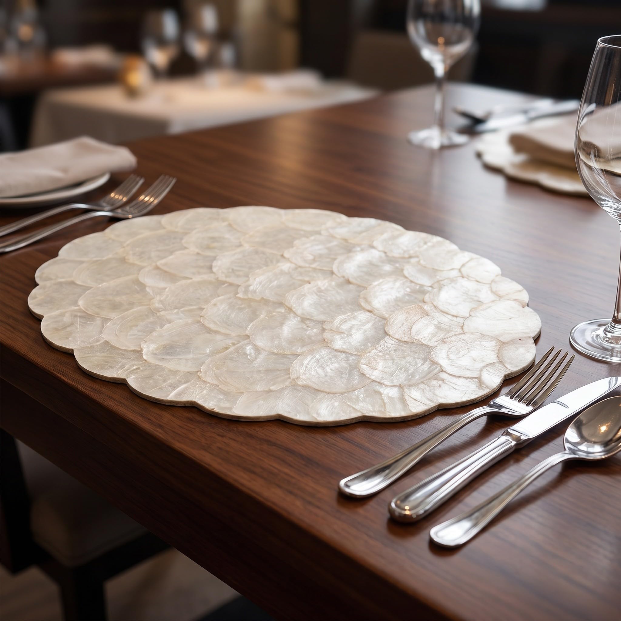 TOYANDONA Tovaglietta a Forma di Conchiglia Bianca, Design Classico per Tavolo
