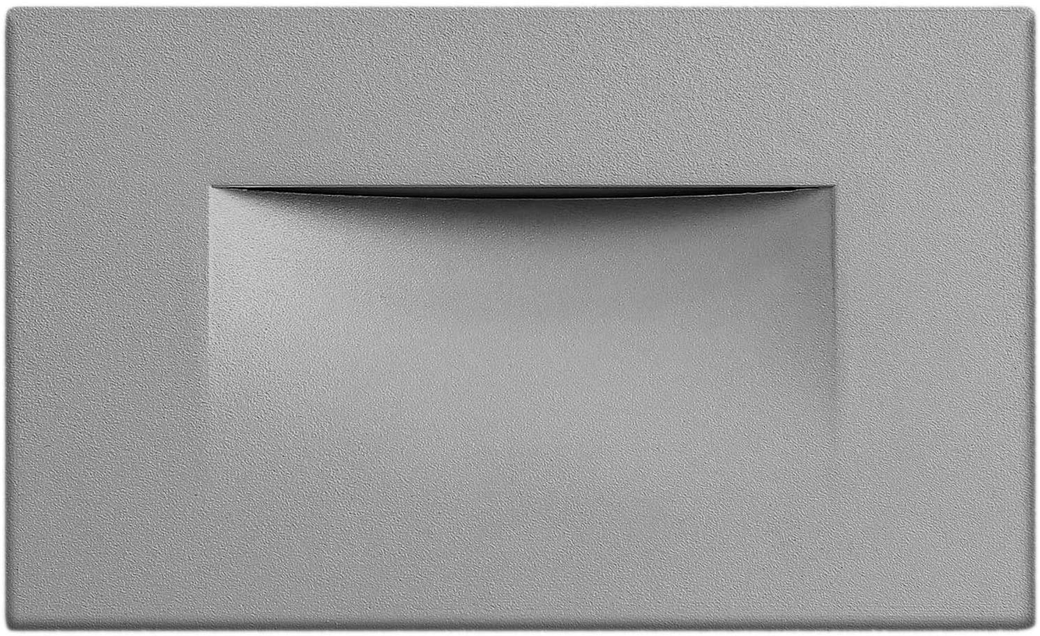 CIATALED Stair Lights Indoor, Step Lights Outdoor Light 3 Watt, Warm White Stairway Lighting for Outdoor and Indoor Stairs 3000K Concrete, Home Theater Lighting, Silver Finish, Horizontal, 3 Pack