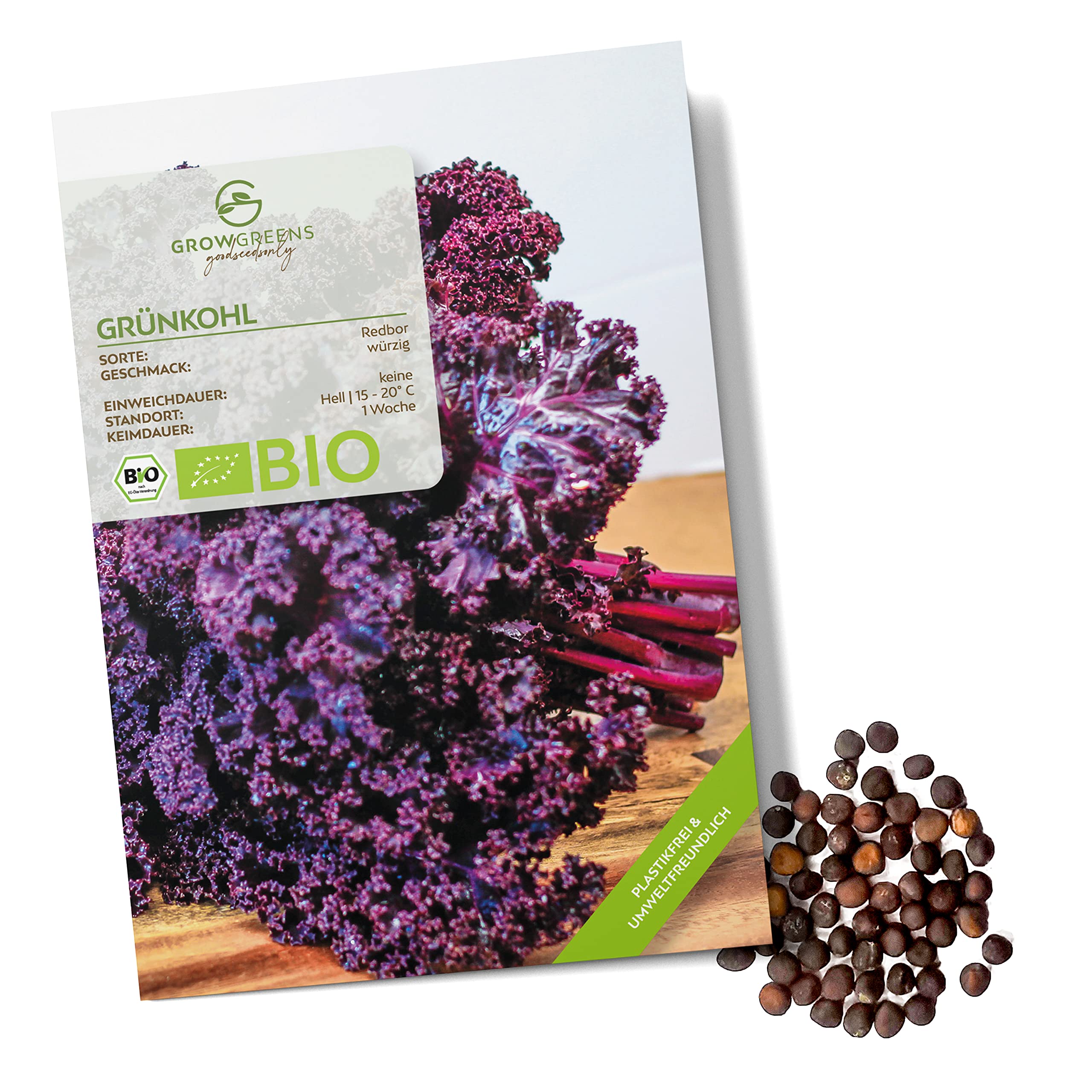 BIO Grnkohl Samen (Redbor, 25 Korn) - Grnkohl Saatgut aus biologischem  Anbau ideal fr die Anzucht im Garten, Balkon oder Terrasse : Amazon.de:  Garten