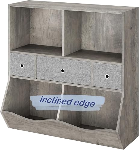 Miniatura 5 de Estantería para niños, estante para libros, dormitorio de niños, organizador de almacenamiento de juguetes y estantería, estantería para niños con 7