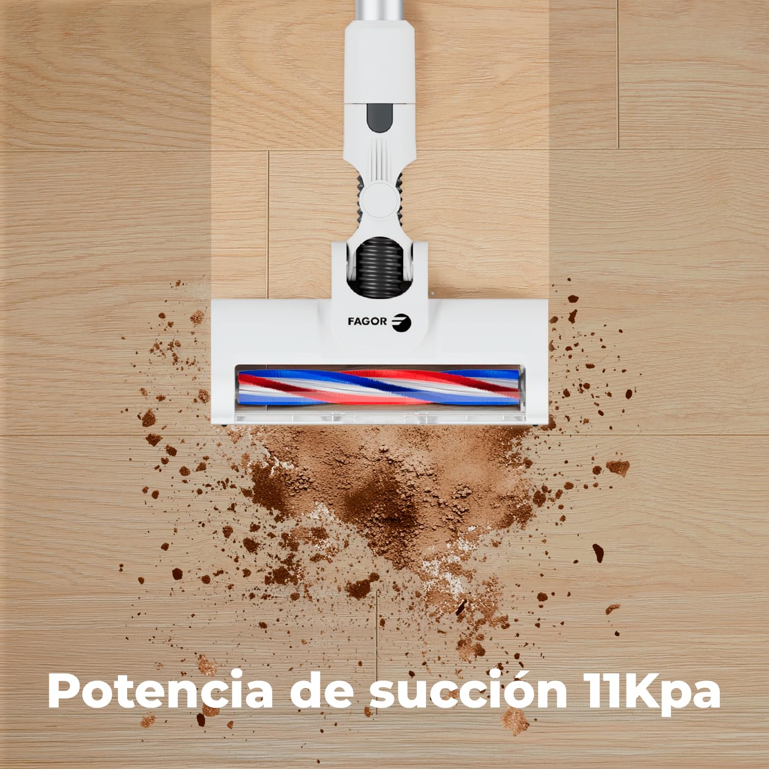 Aspiradora sin Cable Potente para Hogar y Mascotas, Aspirador Escoba 2 en 1 Ligero y Fácil de Manejar, Batería Recargable, para Suelos, Alfombras y Tapicerías, FAGOR Ares Flex