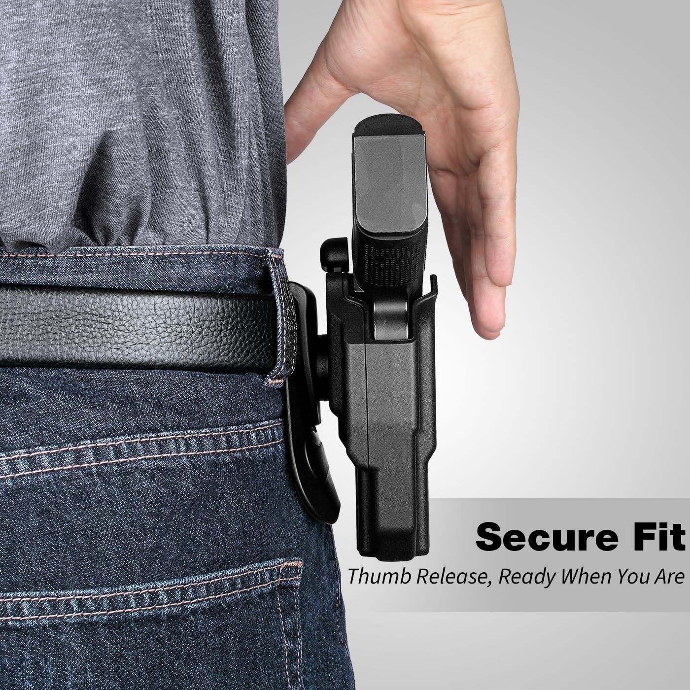 Glock 19/17 Holster, M&P 9/40 M2.0 Holster, OWB Thumb Release Paddle Holster Fits Glock 19 19X 32 44 45, Glock 17 22 31, M&P 9MM/.40 M2.0, SD9 VE/SD40 VE, Taurus G2C/G3C, 1911 5", Optics Compatible - Image 3