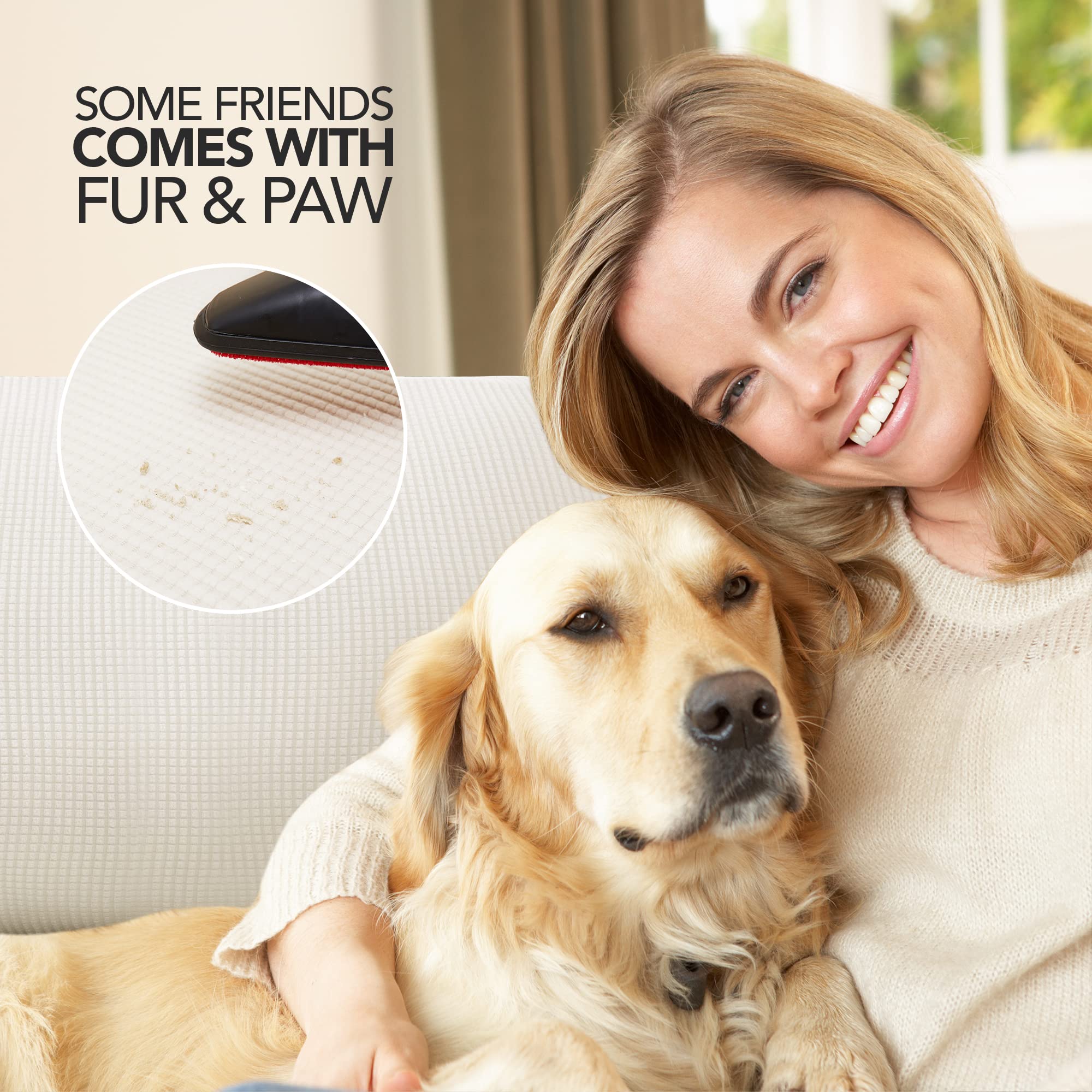 Deconovo Copridivano 3 Posti Elasticizzato Fodera Protettiva Divano Universale con Braccioli per Divano Crema