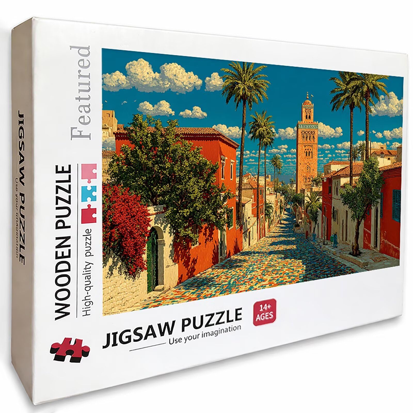 Puzzle Arte con Scatola Cielo, Vista Della Strada Puzzle Legno 6000 Pezzi Adulti 179x105cm, Attività di Intrattenimento ad Alta Difficoltà, DIY Classici Gioco, Jigsaw Per Tutta La Famiglia, J-3569