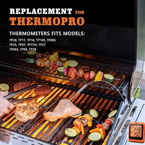 Miniatura 3 de Sonda de repuesto mejorada para termómetros Thermopro TP20, TP17, TP16, TP09, TP08, etc., sonda de termómetro de carne de 0.098in, 2 piezas con 2
