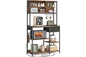 VASAGLE Bakers Rack with Charging Station