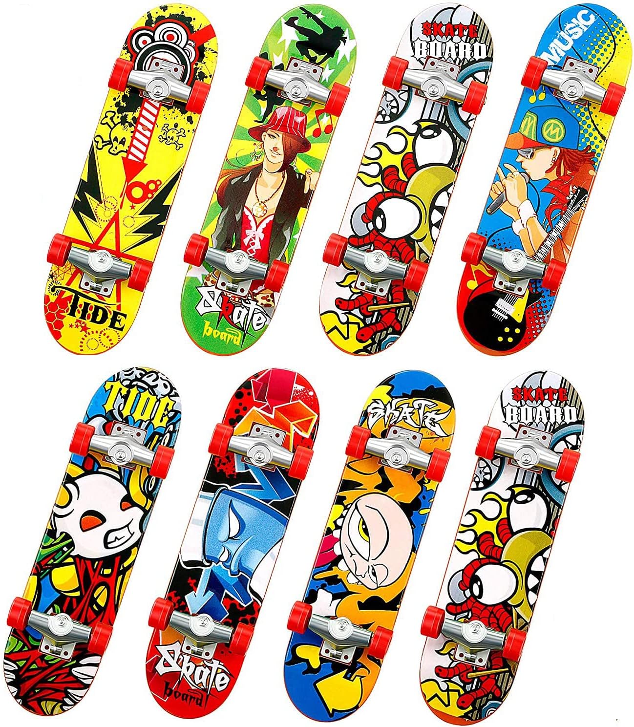 Fingerboard Skateboards 8Pcs Mini Finger Skate Fingerboard Toy