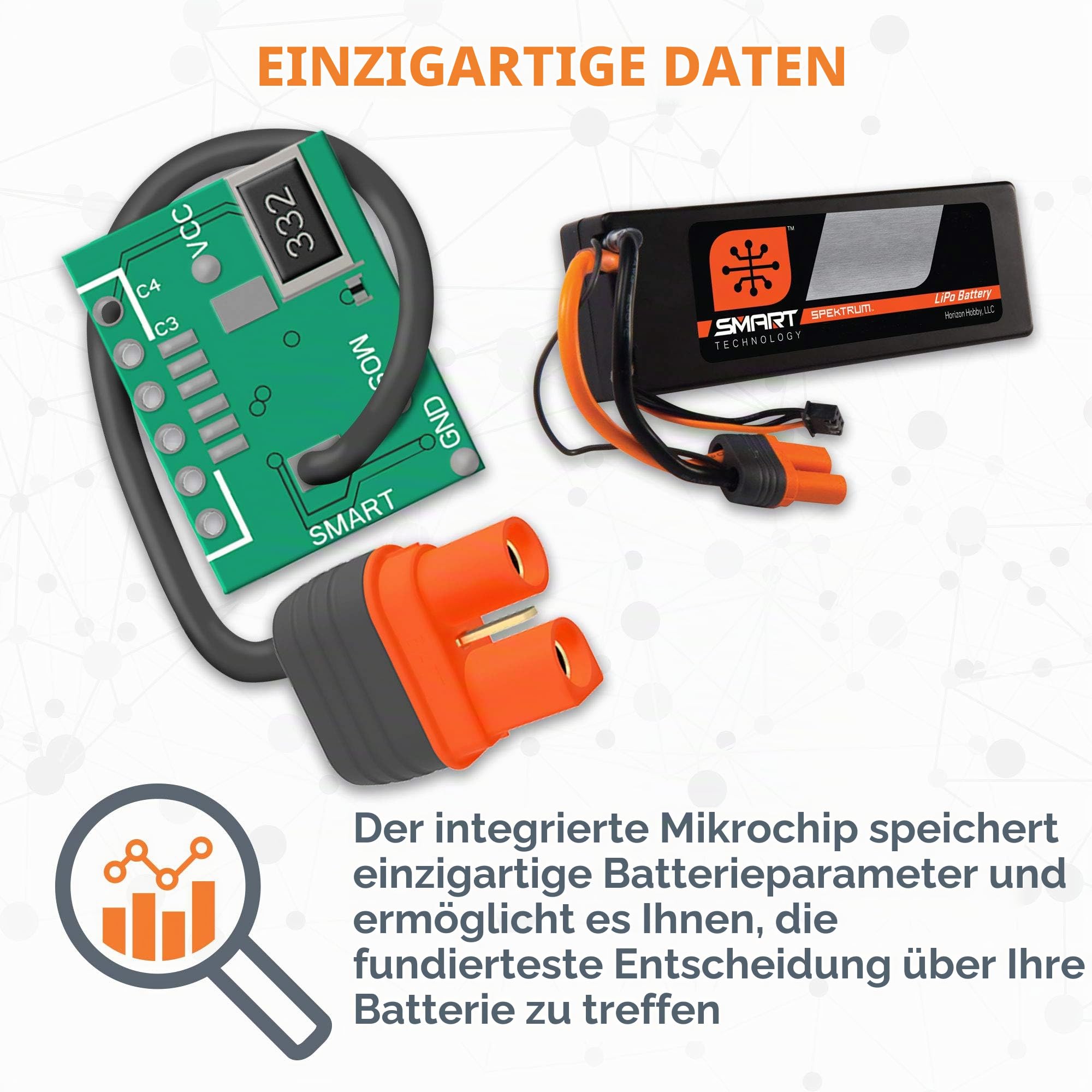 Spektrum 14.8V 5000mAh 4S 100C Smart Hardcase LiPo-Akku: IC5, SPMX50004S100H5