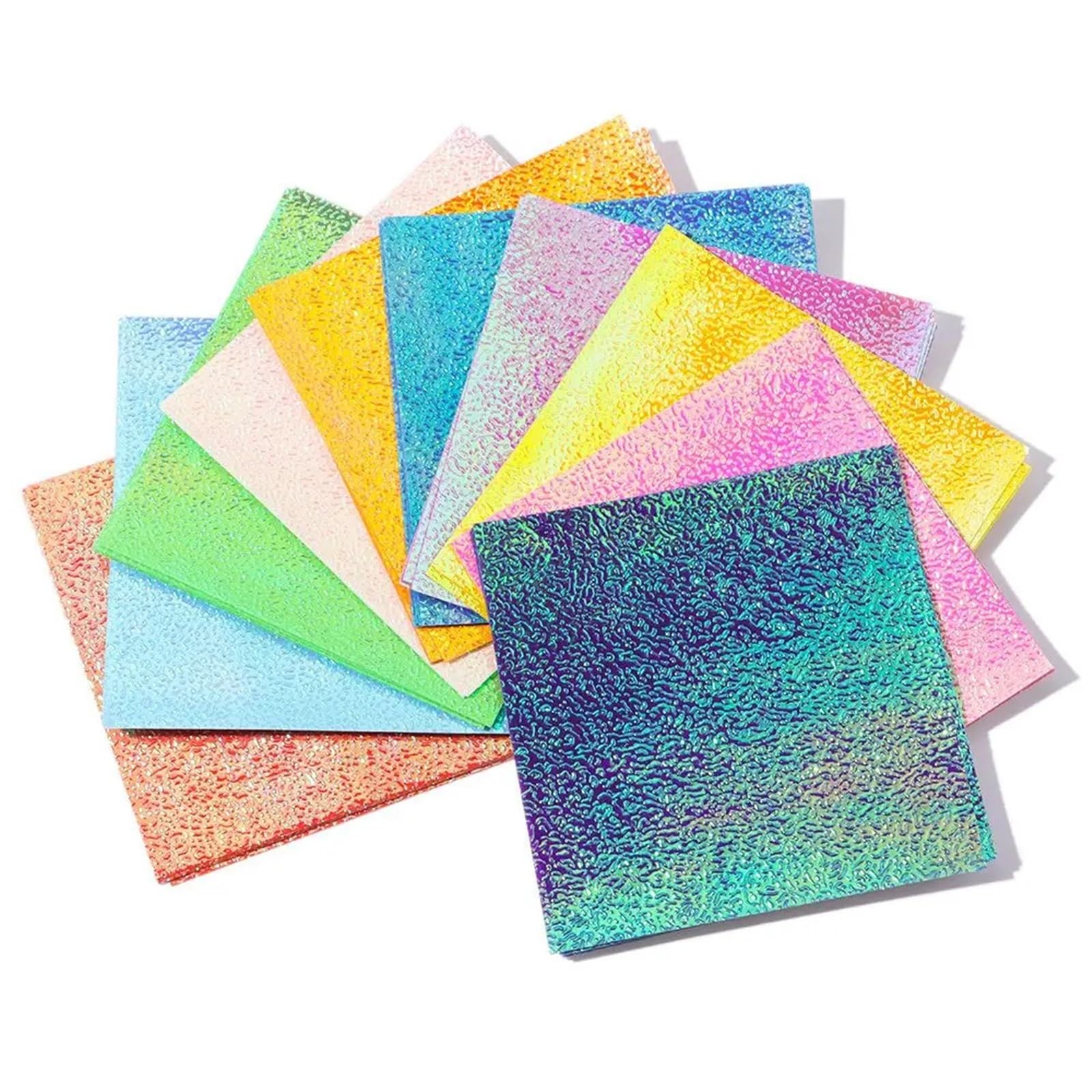 100 Blatt glitzerndes Origami-Papier, quadratisch, Faltpapier, einseitig, gemischte Farben, Scrapbooking, Dekor, handgefertigtes Material Für Handgefertigte Dekorationen(15cmx15cm)