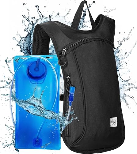 Vibe Festival Gear Mochila de hidratación con bolsa de agua de 2 L para mujeres, hombres, adolescentes y niños, Hydropack Hydro Sports, al aire