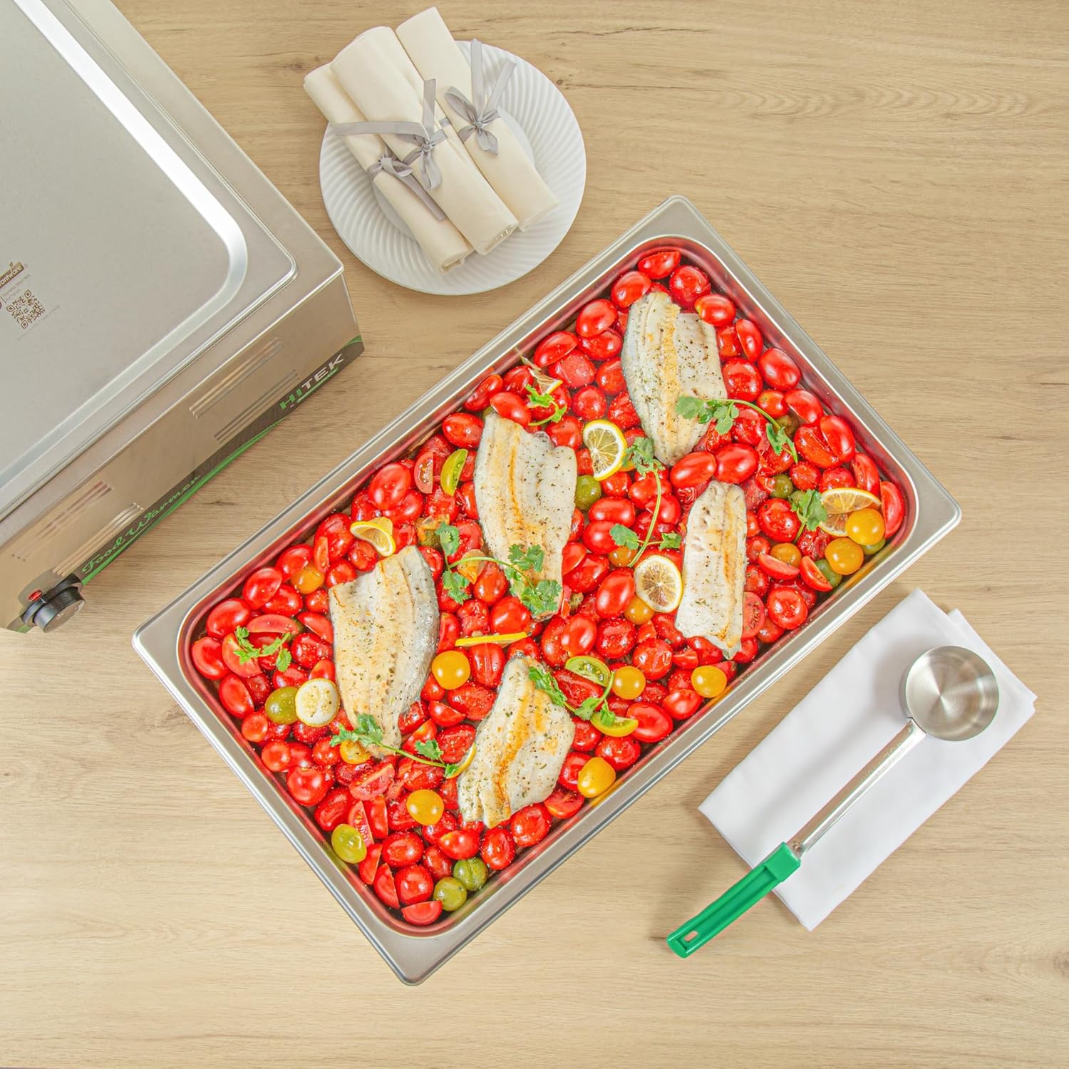 Restaurantware-Kitchen Tek Full Size Steam Table Pans, 6 Anti-Jam Steam Pans - Lids Sold Separately, 6” Deep, 24 Gauge Stainless Steel Hotel Pan, Freezable, For Catering Events And Parties