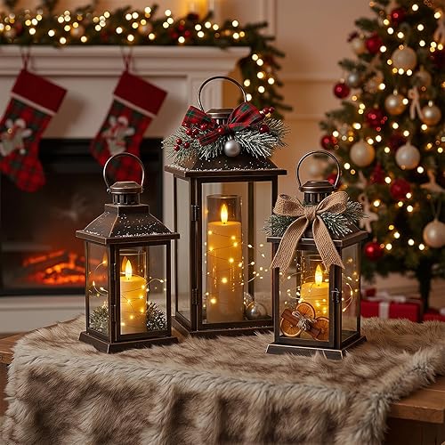 Miniatura 4 de Raycare - Velas sin llama con temporizador remoto, 3 velas LED de acrílico que funcionan con pilas, con guirnalda de estrellas integrada, decoración