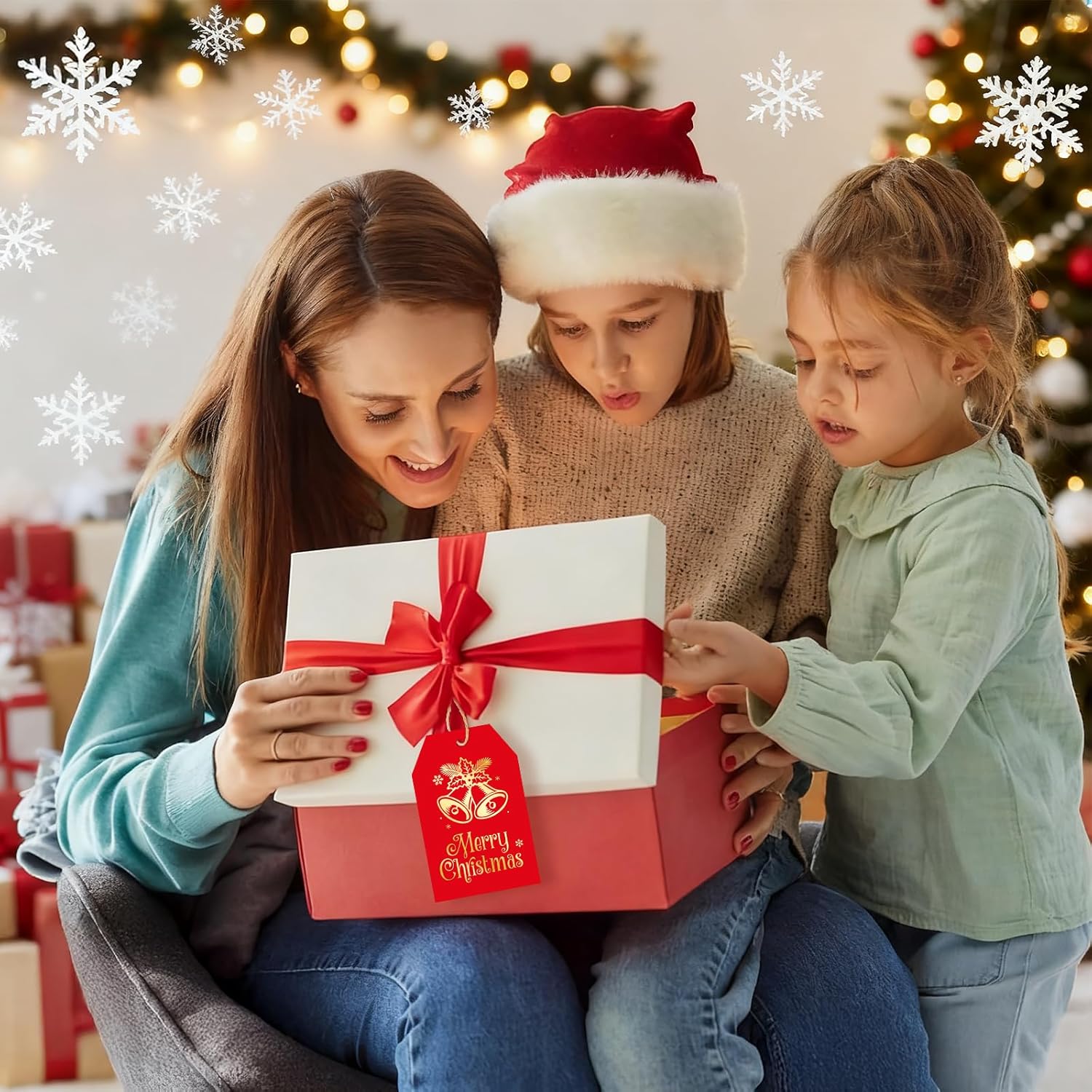 G2PLUS 60Pcs Christmas Gift Tags with String - Red and Gold Merry Christmas Paper Tags, 4 Designs Xmas Tag for Holiday Wrapping, DIY Crafts, Gift Exchange, Party Favors - Image 7