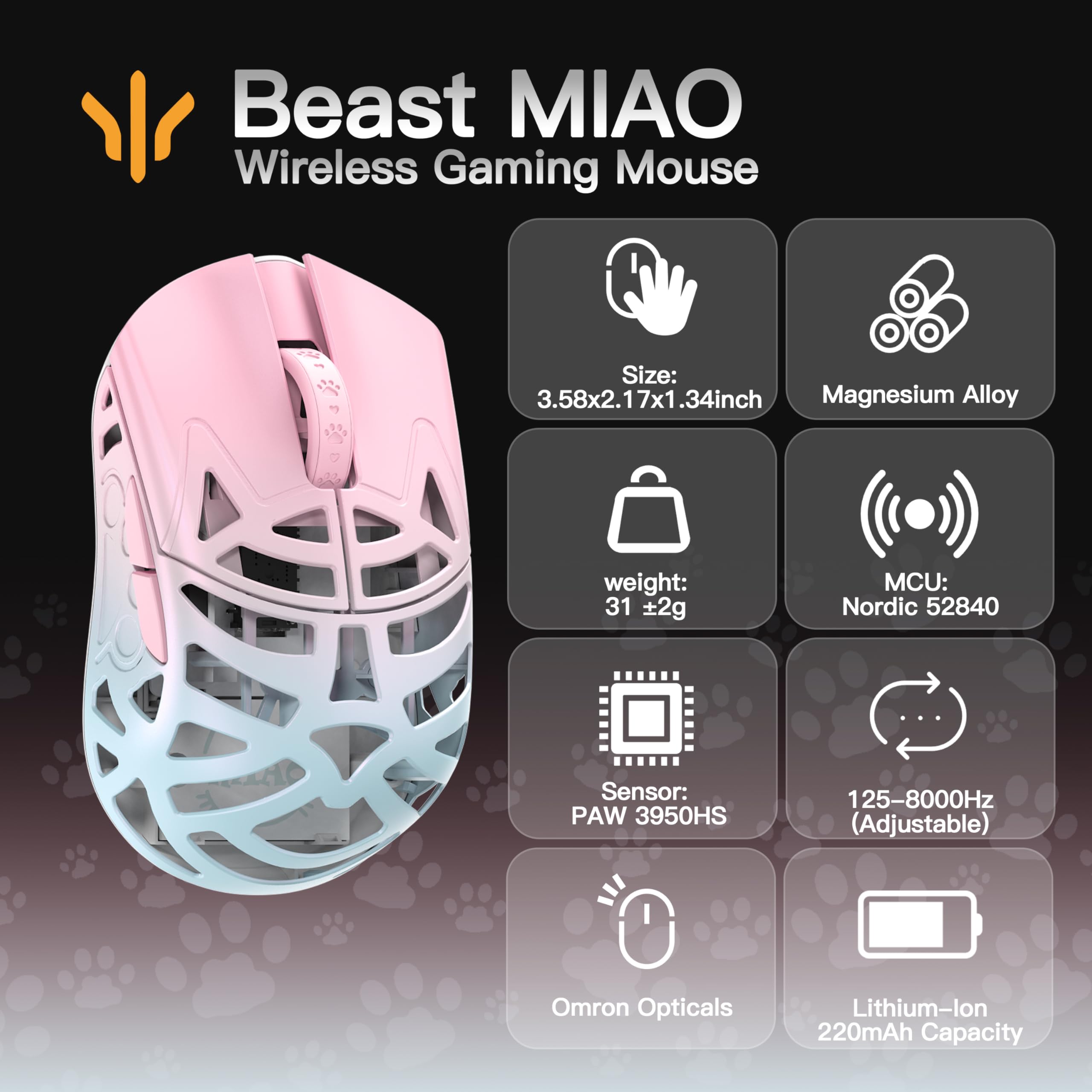 Amazon.com: WLMOUSE Beast X Miao Ultralight 31g Magnesium Alloy