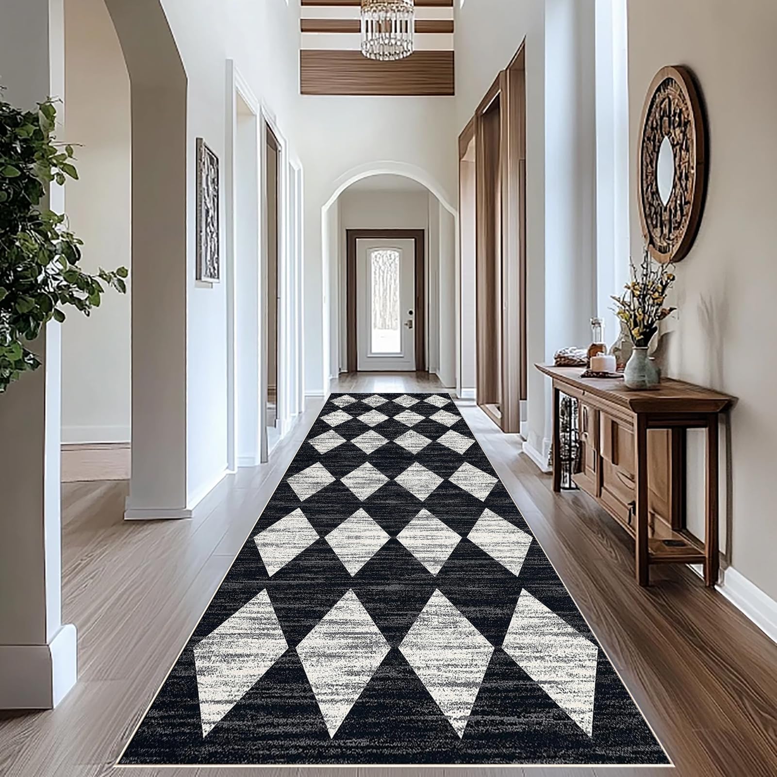 Runner Rug for Hallway Long Carpet Runners Hall Runner kitchen runner rug Washable Non Slip Runners for Hallways 60 x 180 cm Absorbent Door Mats Corridor Rug Runner for Entryway for Hallway Laundry