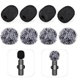 Mini Wireless Furry Windscreen & Foam Cover Set for Lavalier Microphone, Wind Muff Foam Mic Cover with Clip to Reduce Plosive and Better Highlight the Vocals, Washable and Windproof Wind Screen(8 Pcs)