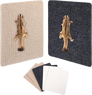 6Pcs Sugar Glider Toys, Sugar Glider Mat, Self-Adhesive SugarGlider Cage Accessories for Sharpening Claws, Small Pets Enrichment Toys for Wall or Furniture