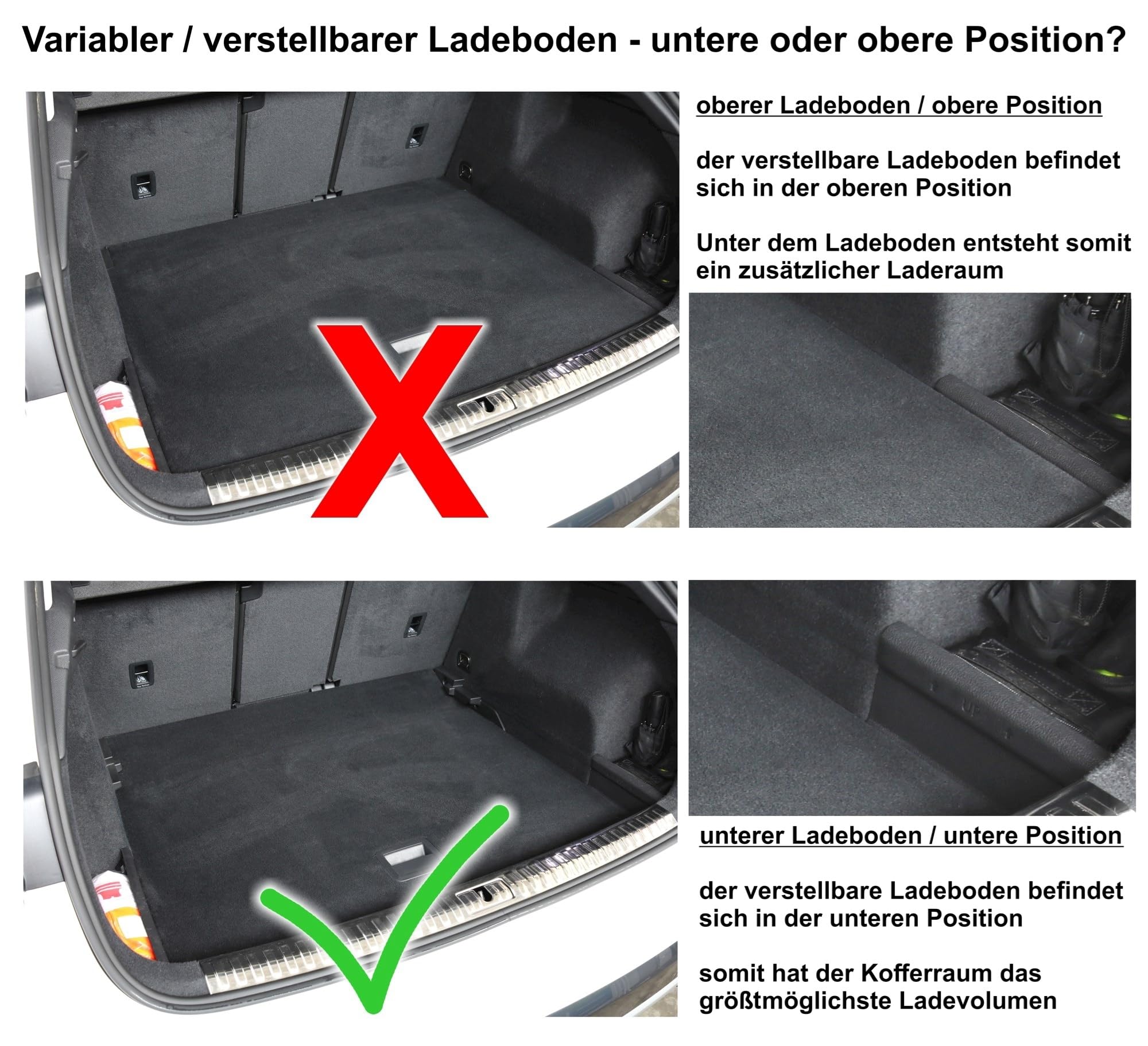 Kofferraumwanne + Fußmatten Set passend für Seat Arona KJ Bj 11/2017- | Textil-Fußmatten, Gummi-Kofferraumwanne, passgenau, rutschfest, strapazierfähig, pflegeleicht