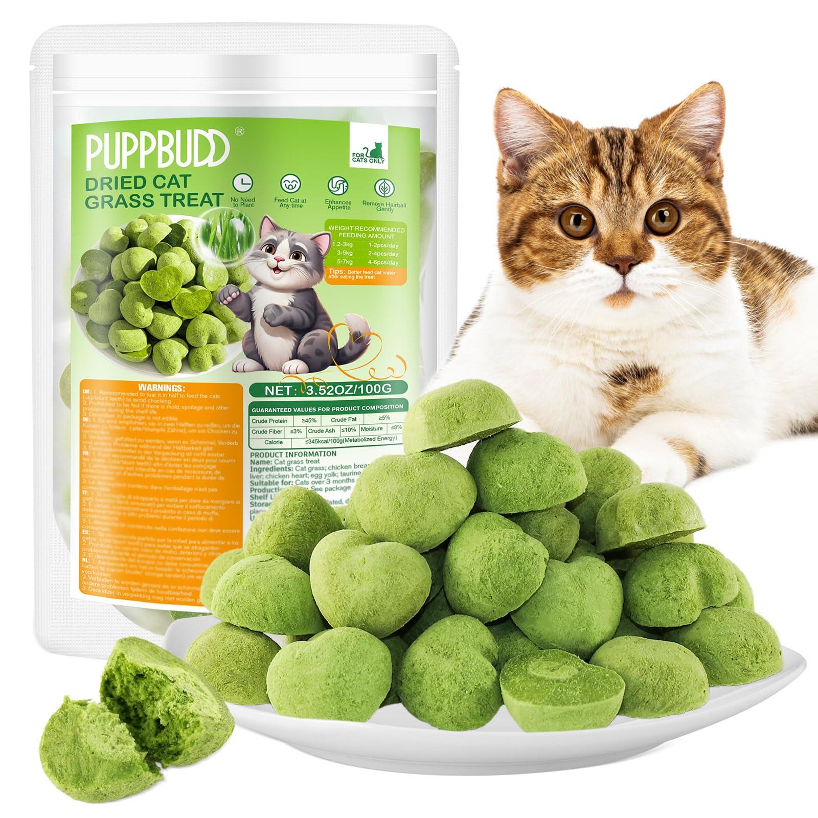 OSDUE 100 g kattengrassnack, kattengras sticks vriesgedroogd snacks