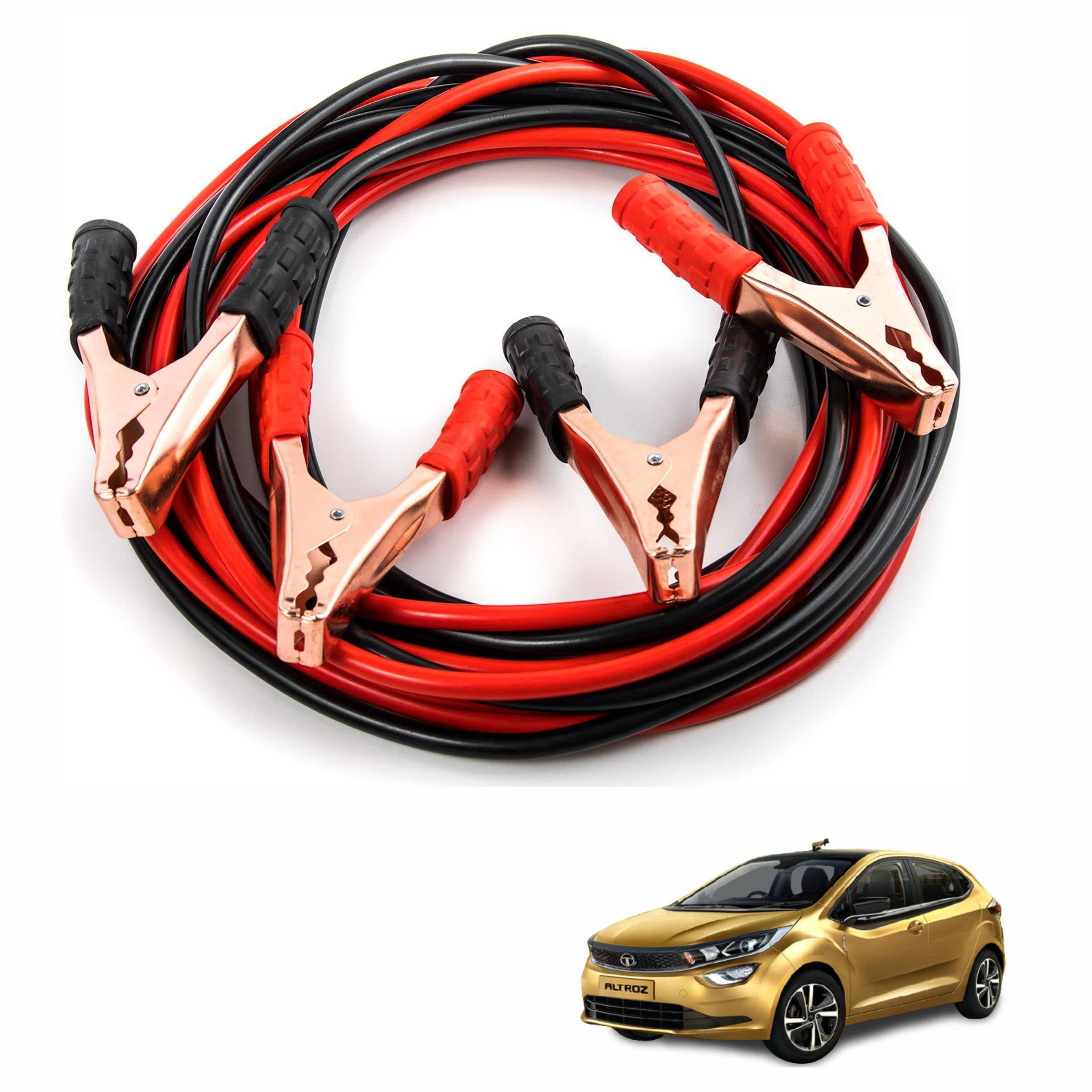 Car Heavy Duty Booster Cables || Clamp to Start Dead Battery || Off Road Emergency Auto Car Jumper Cables for Tata Altroz EV (500 AMP, 6.5 Feet Each)-image-17