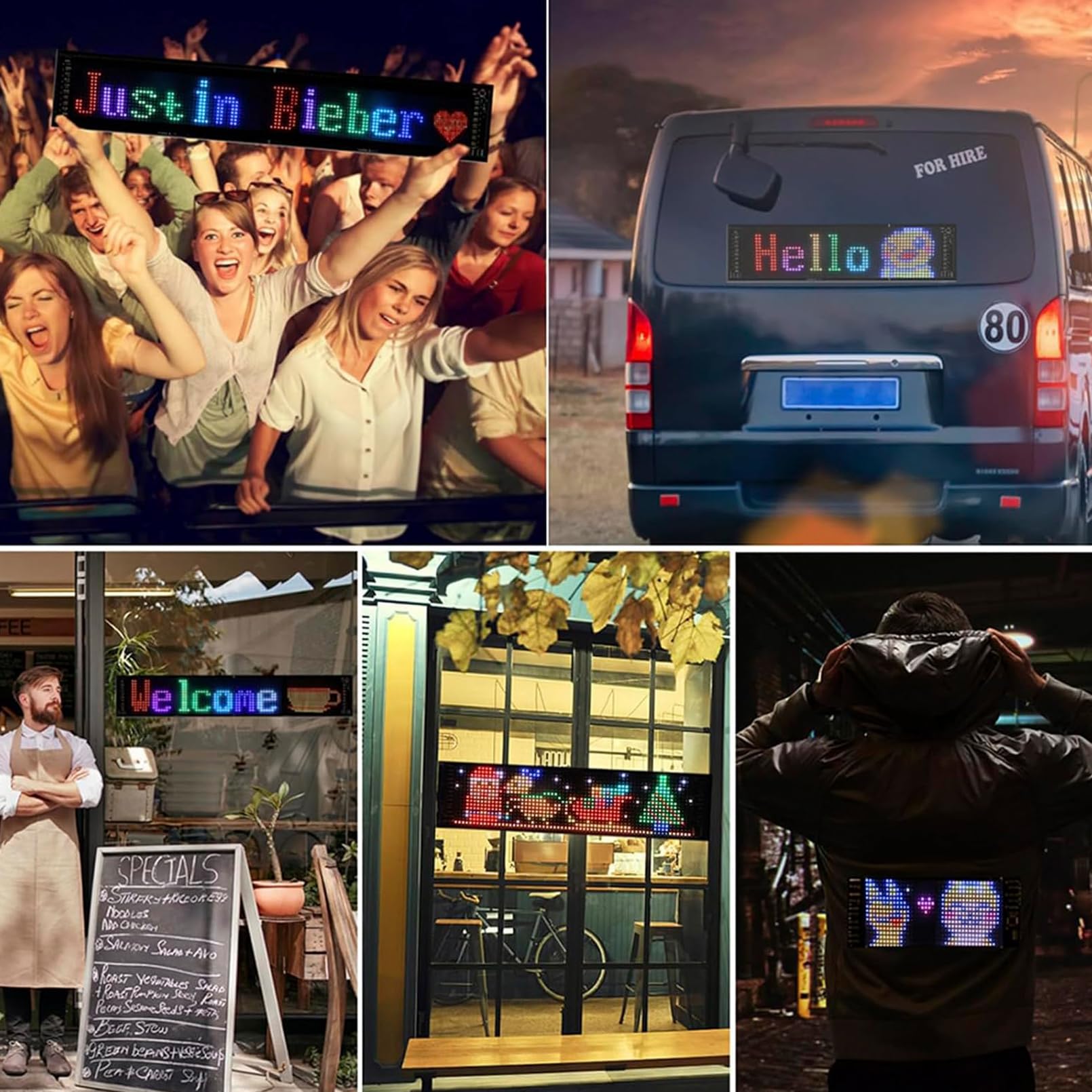 LED-Augen für LKW Und Auto, Bunte Augen, Teufelsaugen, Großes Programmierbares Flex-LED-Display für Autos, Dynamische Led, Intelligentes DIY-Auto, Dynamischer LED-Flex-Bildschirm für Jedes Auto