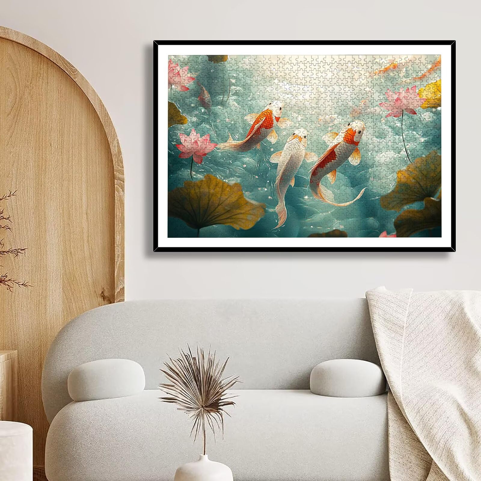 Puzzle 3000 Pièces Koï, Puzzle 3000 Pièces Adultes et Enfants, Puzzles Bois avec Une Boîte d'emballage Exquise, Jeu Éducatif Puzzles Fleur, pour Decoration Maison, Cadeau Femme, Cadeau Homme, -6893